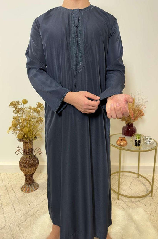 Qamis Emirati stijl Navy Blue